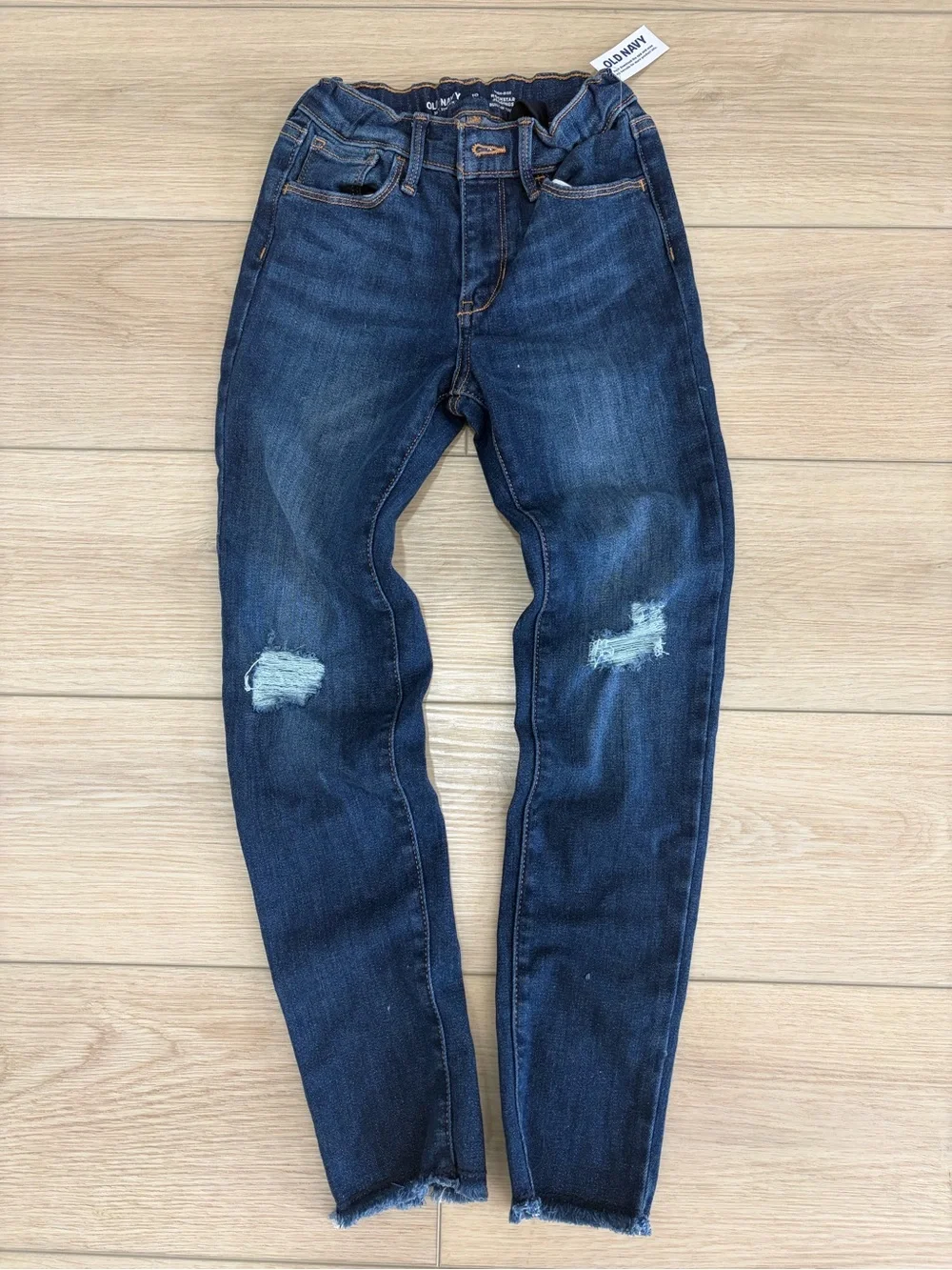 Old Navy Casual Trendy Girls Rockstar Jeggings with Knee Distress. Size 10